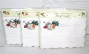Carols Rose Garden Recipe Cards Lot 3 Watering Can Carrot Pea Tomato Embossed