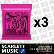 3 x Ernie Ball Super Slinky 9-42 Electric Guitar Strings *SET OF 3 PACKS*