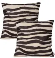 Faux Fur Throw Pillow Case 18” Decorative Cushion Cover Animal White Tiger 2pcs
