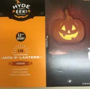 Hyde & Eek Flickering Jack O Lantern 12" LED Halloween Sign Indoor Battery Decor