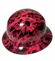 Hydro Dipped Hard Hat Ridgeline Full Brim Custom Pink Flames
