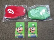 2 Club Nintendo Hats: Mario Red & Luigi Green Hat Bag Pouch Collectible Case DS