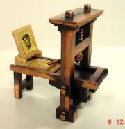 Printing Press Miniature Diecast Antique Style 1/24 Scale G Diorama Accessory
