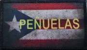 Puerto Rico Flag Patch Peñuelas W/ Hook & Loop Fastener Camouflage Tactical