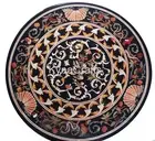 Marble Dining Table Top with Marquetry Art Round Shape Entryway Table for Hotel