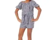 Liberty & Valor Little Girls' Ruffle Sleeve Romper