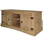 Rustic TV Stand Solid Wood Home Furniture Mexican Sideboard Cabinet Waxed Pine