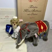 Steiff Teddy Bear King Balthazar & Elephant In Box With COA