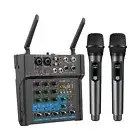 Aveek 200W Powered Amplifier Audio Mixer, 4 Channel Sound Mixer With Dual Wir...