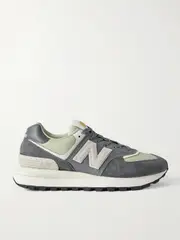 [New Balance] New Balance - 574 Leather, Suede And Mesh Sneakers - Gray - US 8.5 US 8.5 Gray
