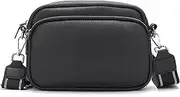 [NICOLE & DORIS] Ladies Crossbody Bags Small Cross Shoulder Bags Women Multi Pockets Satchel Bag Messenger Bag Fashion Phone Bags Travel Purse Bag, Black, L