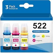 Mutikor 522 Ink Bottle Refill, Replacement for 522 Color Ink for ET-2400, ET-2720, ET-2800, ET-2803, ET-2840, ET-4700, ET-4800, ET-4810 Printer