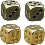4pcs Brass Dice Gold Dice Giant Dice for Decorations Dice RPG Gold Decor Play Dice Game Dice Brassware Dice Decoration Nightclub Supplies Nightclub Game Prop Nightclub Dice Prop Generic