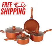 7-Piece Nonstick Copper Cookware Set