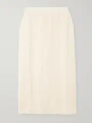 [LAUREN MANOOGIAN] LAUREN MANOOGIAN - + Net Sustain Stretch-alpaca Cloqué Midi Skirt - Cream - 2 2 Cream