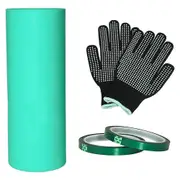 Silicone Sleeve for Sublimation, Seamless Heat-Resistant Silicone Sleeves Bands with Transfer Tapes, Tumbler Heat Press green