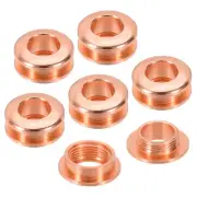 8mm(1/3 Inch) Brass Hole Eyelets, 6 Pcs Arc Surface Grommets, Red Copper