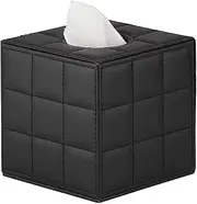 Cube Tissue Box,PU Leather Paper Box,Tissue Box Cover,Square Napkin Rack,Napkin Box,with PU Leather,Dispenser,Countertop Tissue Box,for Toilets,Offices,Restaurants,Hotels,Black