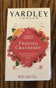 Yardley London Limited Edition Frosted Cranberry Bar Soap Orange Grapefruit Oils