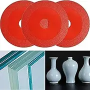 3PCS 100mm Glass Cutting Discs - 1mm Upgraded Ultra-Thin Diamond Cutting Disc Saw Blade Wheel Glass Ceramic Cutting 4 Inch Glass Ceramic Cutting Polishing Disc for Angle Grinder (Red)