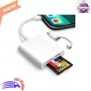 Oyuiasle Dual-Slot SD Card Reader for iPhone/iPad, USB-C Two-Way Adapter