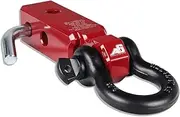 AGENCY 6 Recovery Shackle Block Assembly 2 INCH Double Hole Powder Coat RED - Hitch Receiver Block HITCHLINK - Proudly Made in The USA with US Certified Materials - Includes Hitch pin and D-Ring