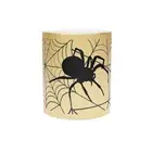 Spider Metallic Mug Halloween Coffee Cup, Spooky Gift Spider Web Design 15 oz