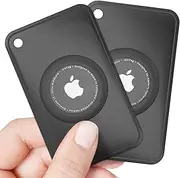 [VANCLE] 2 Pack Ultra Thin Card Case for for Airtag Wallet Holder, Airtag Card Holder for Purse, Handbag, Backpack Wallet (Black/Black)