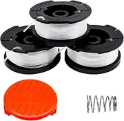 YHSKJCD 3Pcs Spool Trimmer Spool & Line Compatible with Black Decker Replace AF-100 ST5530-GB GLC3630L20-GB STC1820PC-GB BESTA530-GB BESTA525-GB, With 1 Cap,1 Spring ﻿