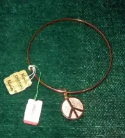 Designer Vintage Gold-Tone NAPIER PEACE Bangle Bracelet ~ NEW With TAGS!