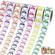 Days of The Week Stickers,3500 Food Labels Stickers,Circular Full Week Day Dots Food Labels,Day Dots Food Labels(All 7 Days Included 500 Labels per Roll)