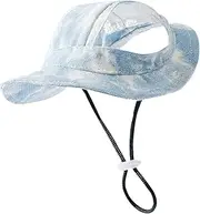 Dog Bucket Hat | Dog Sunscreen Bucket Hats | Adjustable Drawstring Cat Sunbonnet with Ear Holes Breathable Sun Protection Pet Accessories for Terriers & Travel