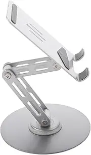 SECFOU Portable Phone Stand Adjustable Rotating Desktop Holder Foldable Bracket for Smartphones Tablets Non Slip Base for Office Kitchen Home Gaming
