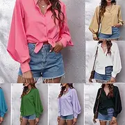 Women's Shirt Chiffon Tops Plain Daily Stylish Basic Long Sleeve Shirt Collar Regular Tops Work Daily Holiday Buttons Black White Pink Summer Fall