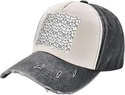 [YANYU] Cute Penguins Sketch Print Fashion Washed Distressed Baseball Cap Vintage Adjustable Hat with Classic Brim, Black and White, One Size