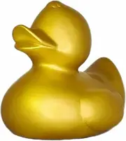 Home Decor Golden Rubber Toy Bath Duck Figurines, Animal Sculptures, Gift, BPA Free, Eco Friendly, Bathroom Decoration, 7.8cm Mini Duck