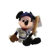 Disney Bean Bag Plush - BASEBALL MICKEY MOUSE 9"...NEW with mint Tags