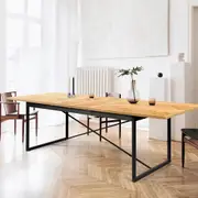 Levede Dining Table Extendable Rectangle Wooden Home Kitchen Seater Steel Frame