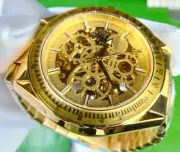 Invicta Objet D Art Skeleton Dial Tachymeter Men Watch 49501 Gold SS Bracelet WR