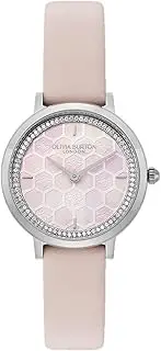 [Olivia Burton] Ultra Slim Honeycomb Primrose Leather Primrose Dial Women's Watch