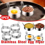 4pcs Stainless Steel Round Egg Omelette Mould Frying Ring Pancake Maker Tool