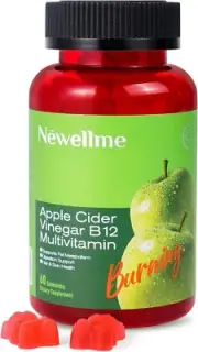 Newellme Apple Cider Vinegar B12 Multivitamins Cider Vinegar Gummy 60 Gummies