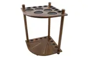 Pool Snooker Billiard Table Corner Cue Stand Rack Drink Ball Holder Oak