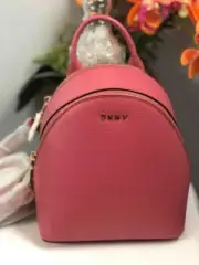 NWT DKNY Bryant Park Pink Saffiano Leather Mini Backpack #R74K3007