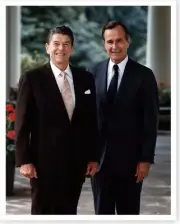 Vice President George H. W. Bush And President Ronald Reagan Silver Halide Photo