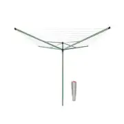 Brabantia Outdoor Clothesline + Ground Spike 164 ft. Retractable Leaf Green