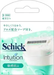 Schick Intuition Replacement Blades for Sensitive Skin, 3 Pieces, Women's Razor