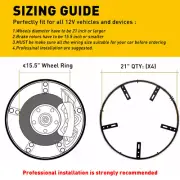 For Truck Car 4x 15.5" RGB Wheel Ring Lights LED Light Rim Lights Bluetooth APP (for: Porsche)