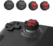 GeekShare Soft Silicone Skull Thumb Grip Caps for Steam Deck Joystick,Anti-Slip Thumbsticks Cover Set Compatible with Steam Deck Only - 2 Pairs/4 PCS (Black & Red)