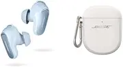 Bose QuietComfort Ultra Wireless Earbuds (Moonstone Blue) with Bose Wireless Charging Case Cover (White)